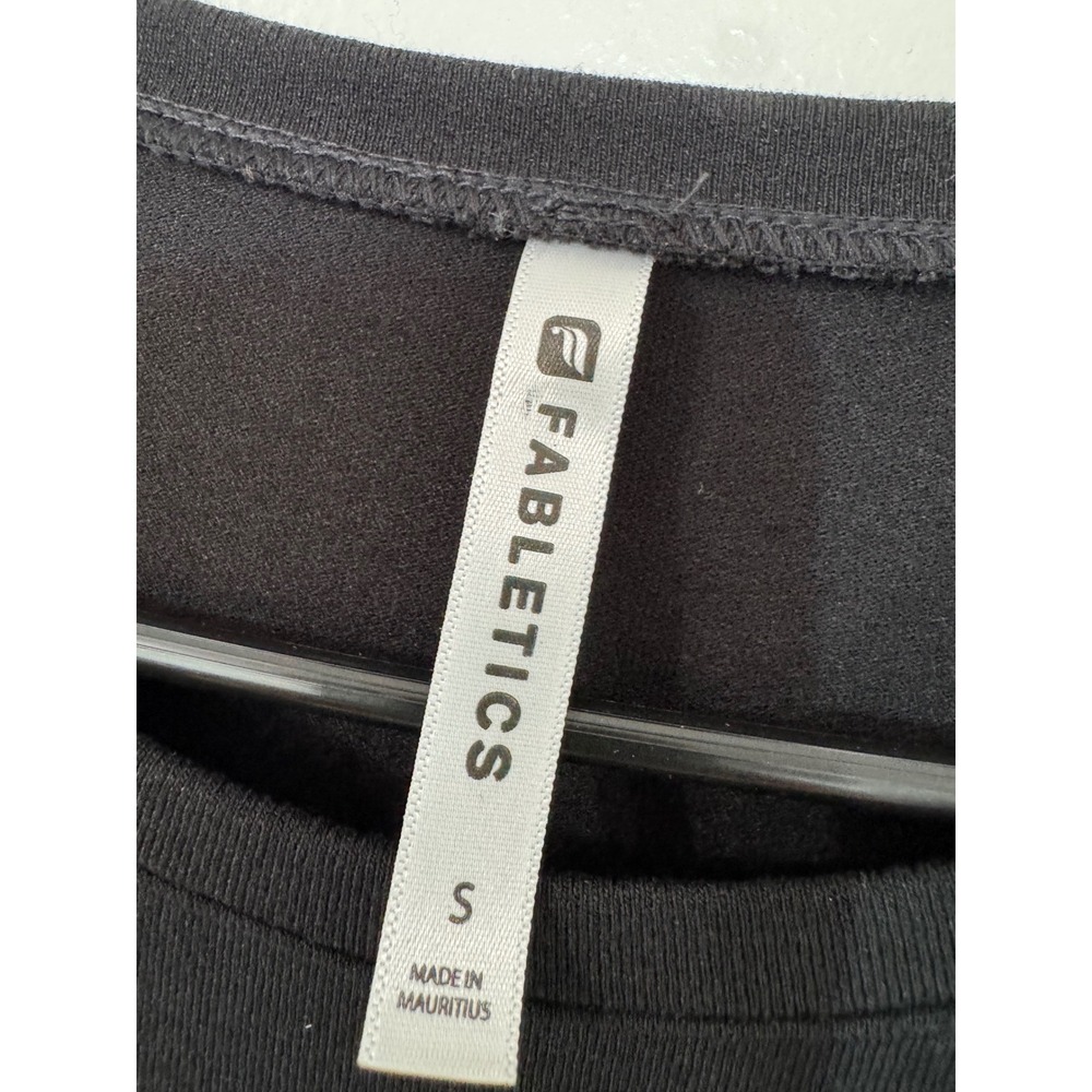 Fabletics Black T Shirt Dress Womens S Short Sleeve Tie Detail Casual Athleisure - Picture 2 of 5